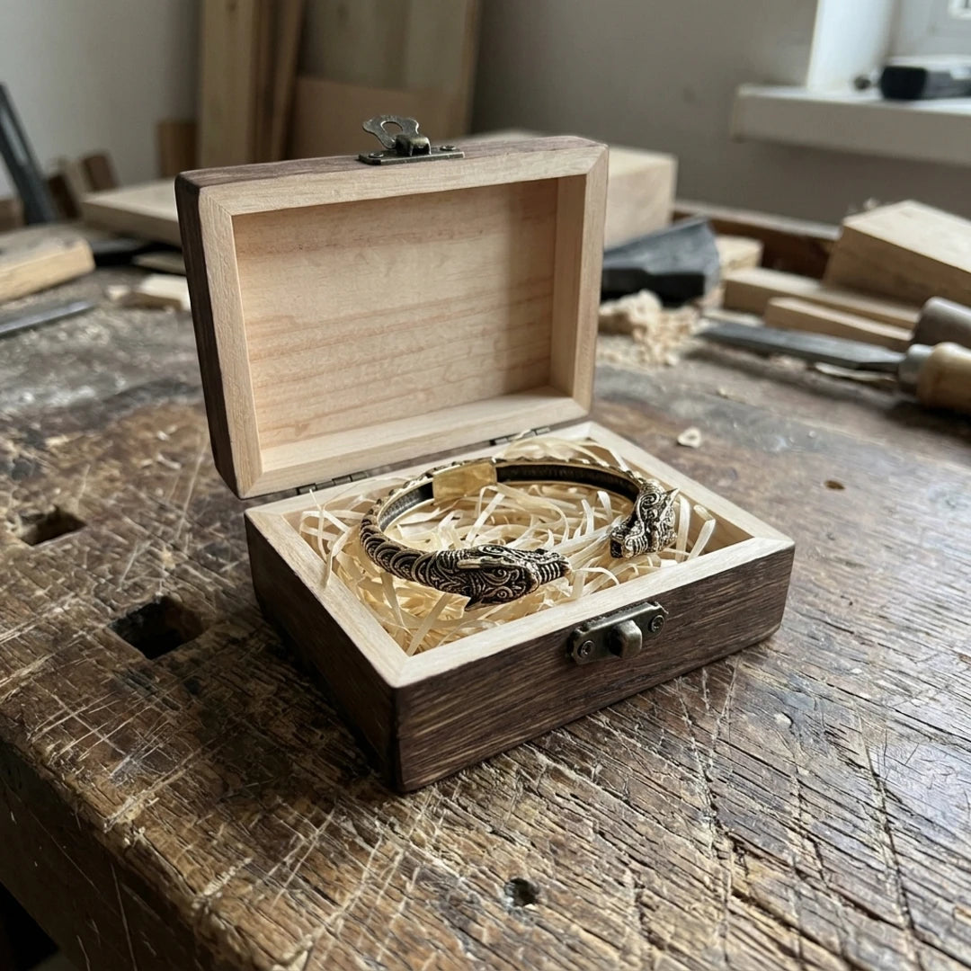 Wolf Oath Fenrir Arm Ring - Norse dragon arm ring for men in its gift box