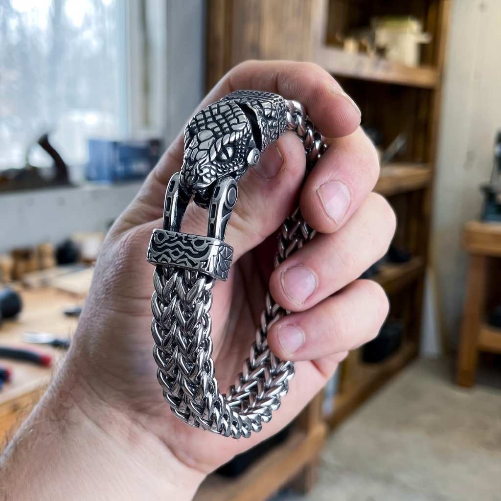 JORMUNGANDR BRACELET - STAINLESS STEEL