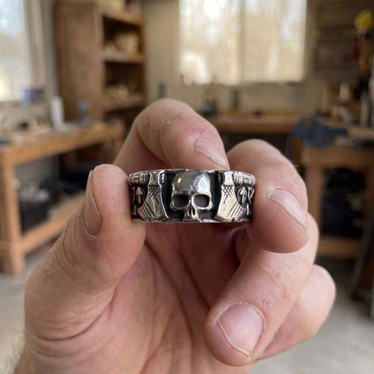 VALHALLA SKULL RING - STAINLESS STEEL