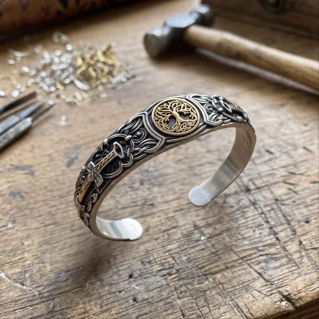 YGGDRASIL CUFF - STAINLESS STEEL