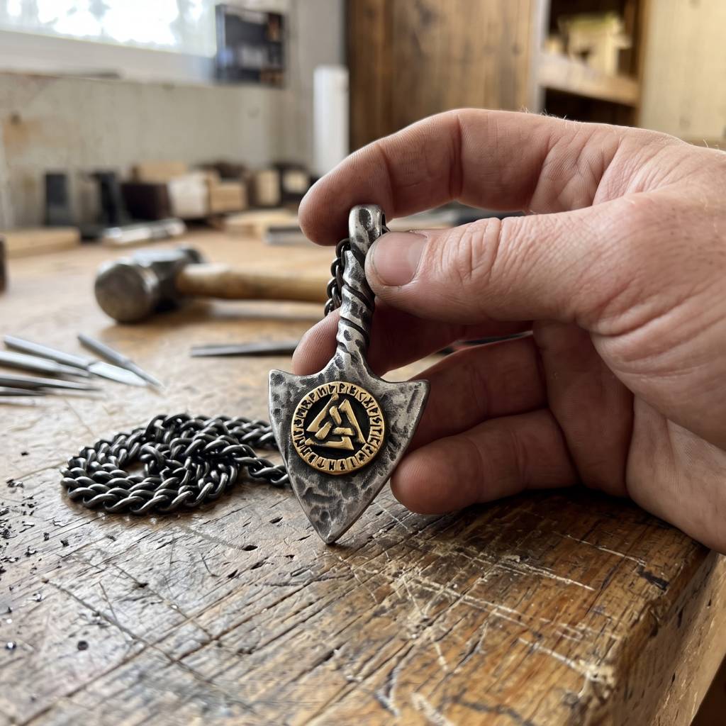 VALKNUT MEDALLION - STAINLESS STEEL