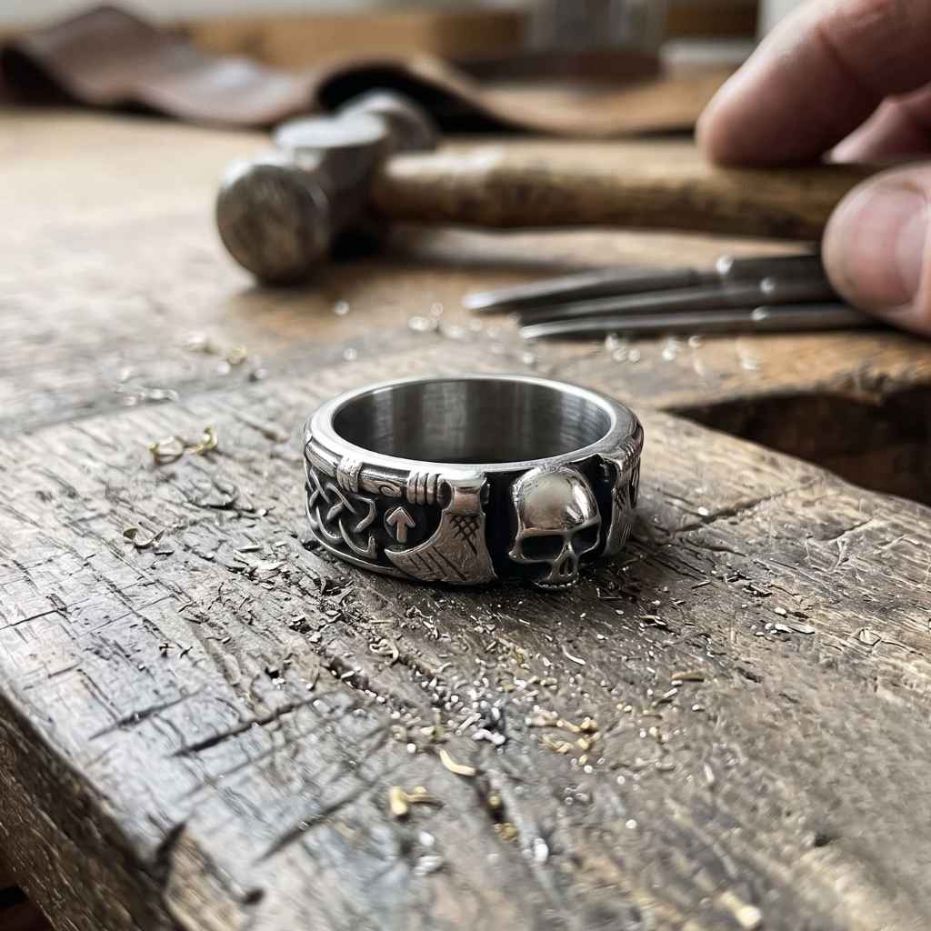 VALHALLA SKULL RING - STAINLESS STEEL