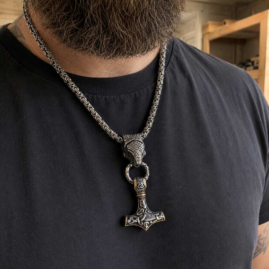 JÖRMUNGANDR & MJOLNIR - STAINLESS STEEL