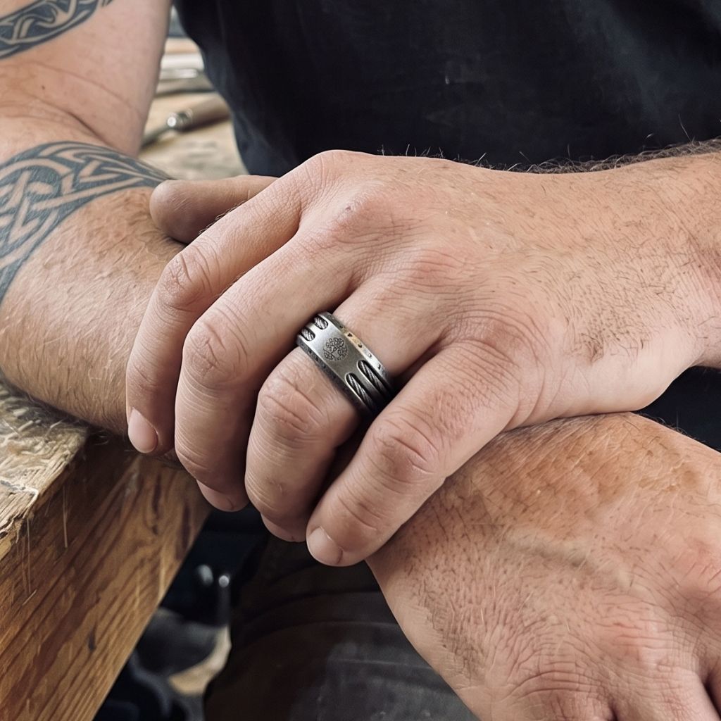 ODIN'S SACRIFICE YGGDRASIL RUNES RING - STAINLESS STEEL
