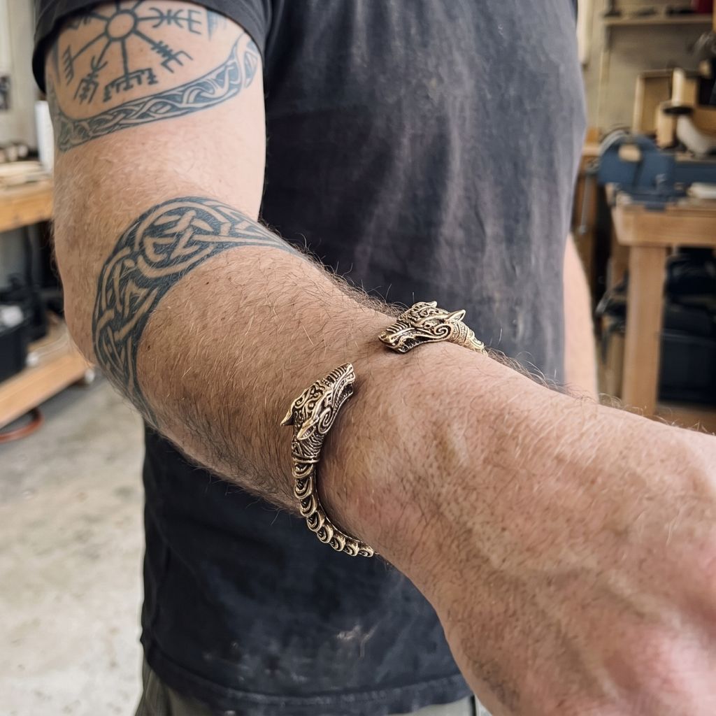 WOLF OATH FENRIR ARM RING - SOLID BRASS
