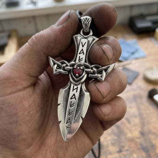 Valhalla Sword Dagger Pendant - held securely in the maker's hand